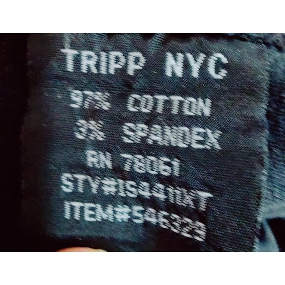 TRIPP NYC Jeans 22T Black Straight Stretch Skull Hardware Goth Punk Grunge - Picture 5 of 5